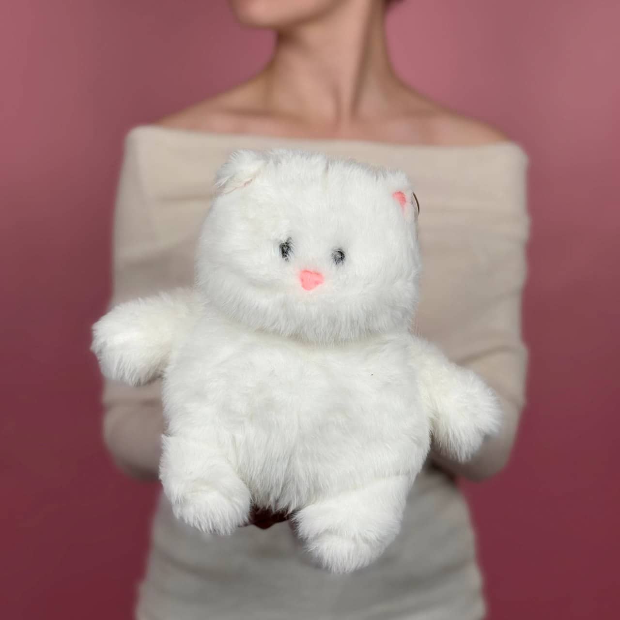 Игрушка мягконабивная ТМ "Relana" Котик белый, 25 см, в/п 25*21*19 см — фото 1