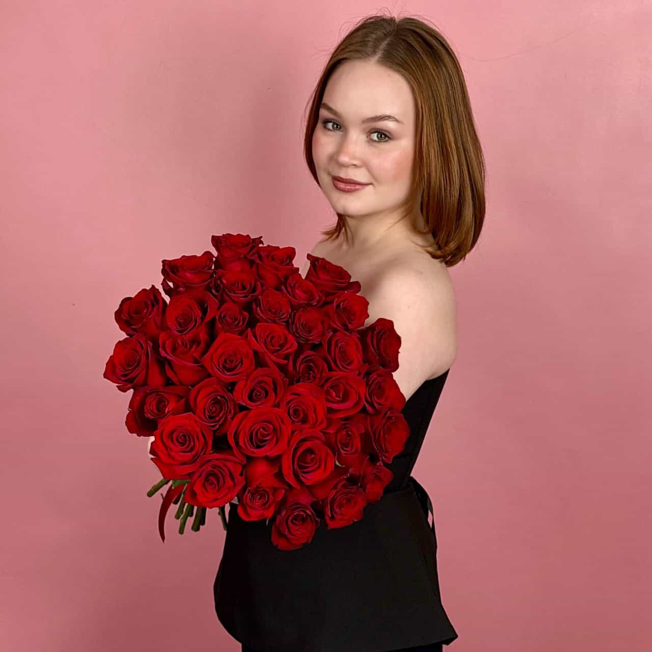 Красные роза, 35 шт.