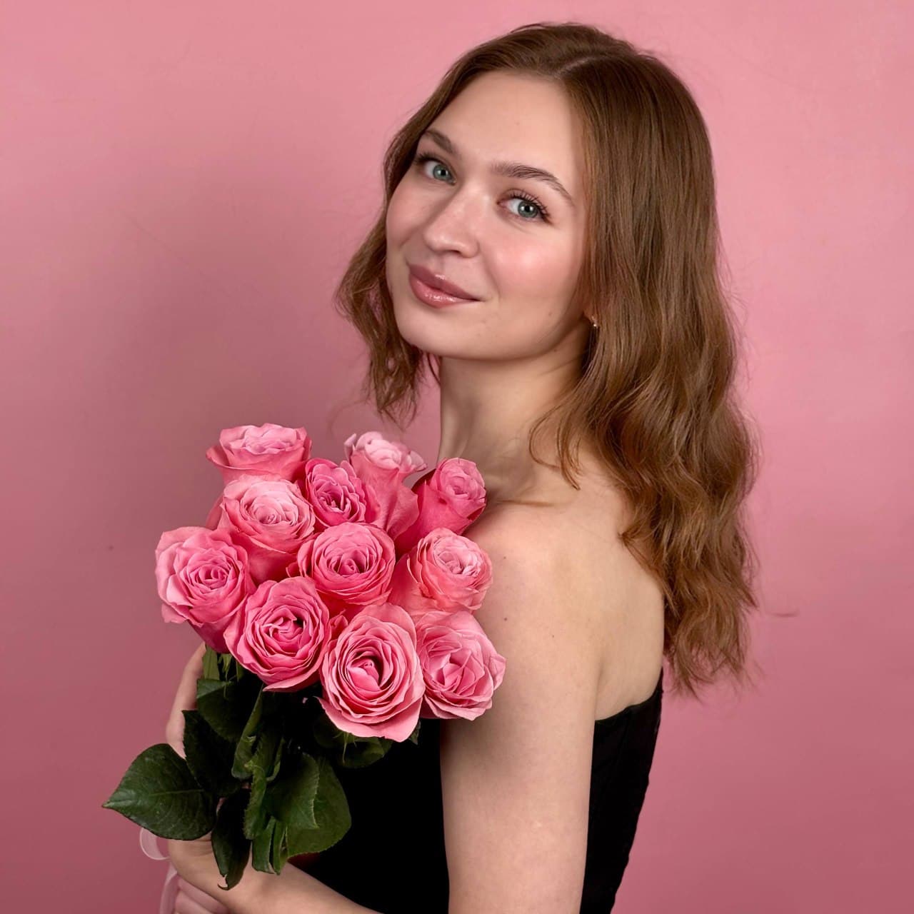 Розовые розы, 11 шт. — миниатюра 4