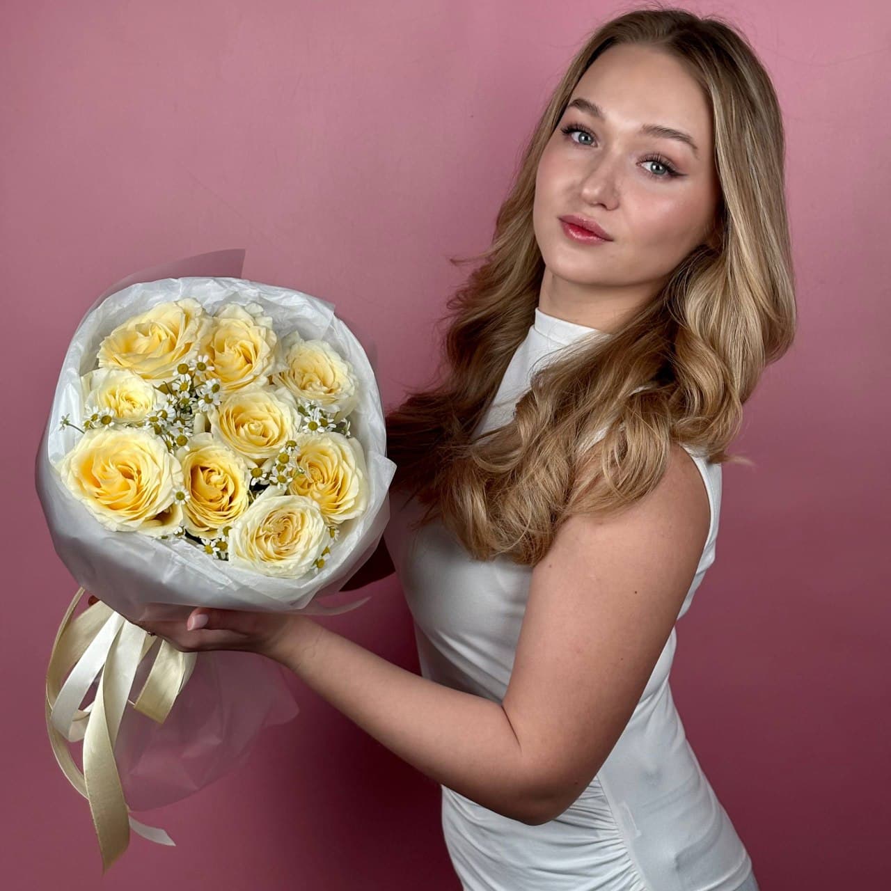 Букет Канделайт/Матрикария 9 шт. — миниатюра 2