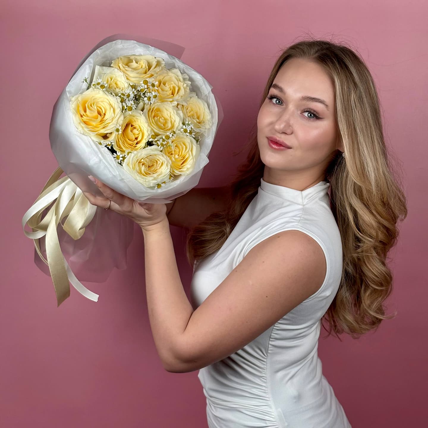 Букет Канделайт/Матрикария 9 шт. — миниатюра 4