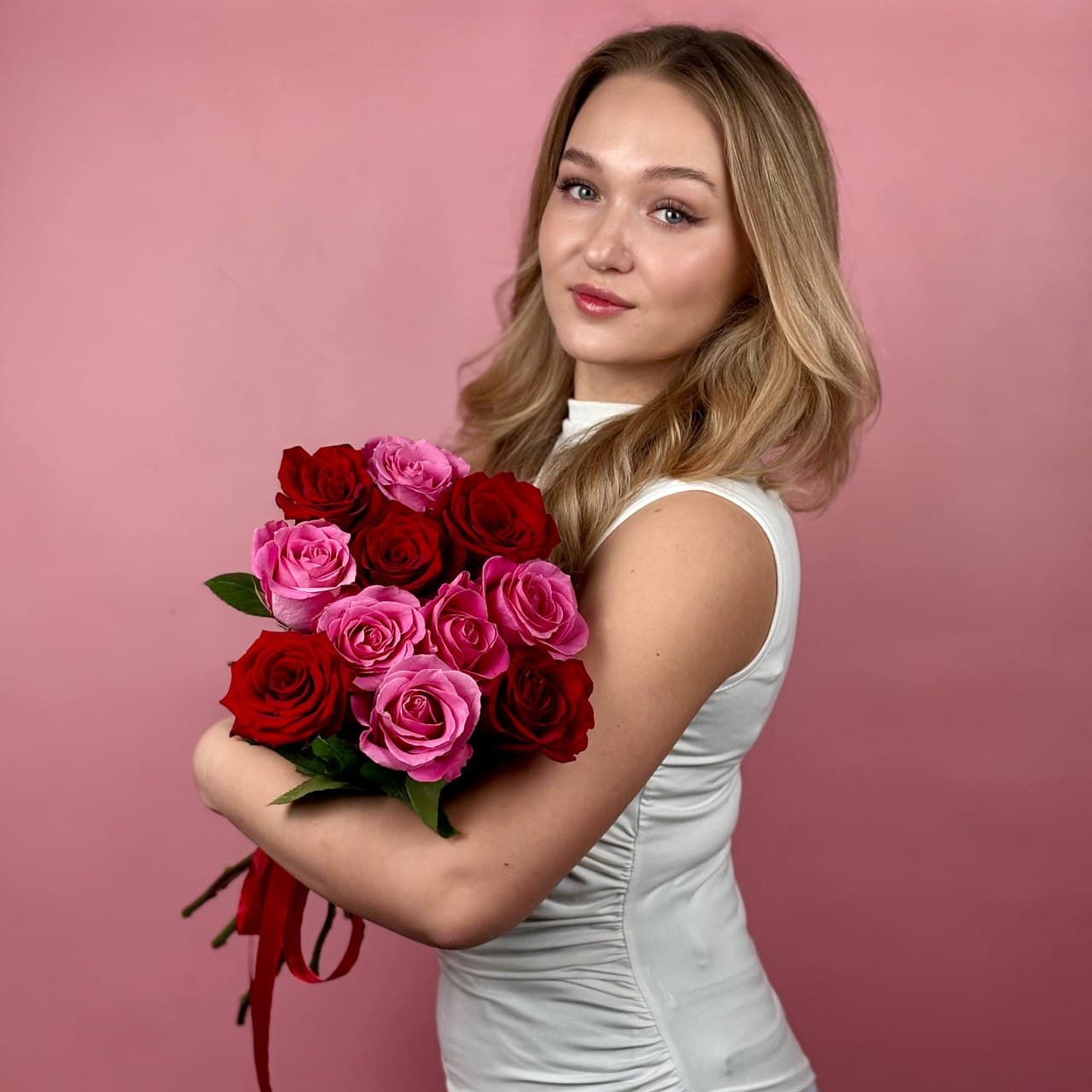 Микс розы, 11 шт. Красные-Розовые — миниатюра 4