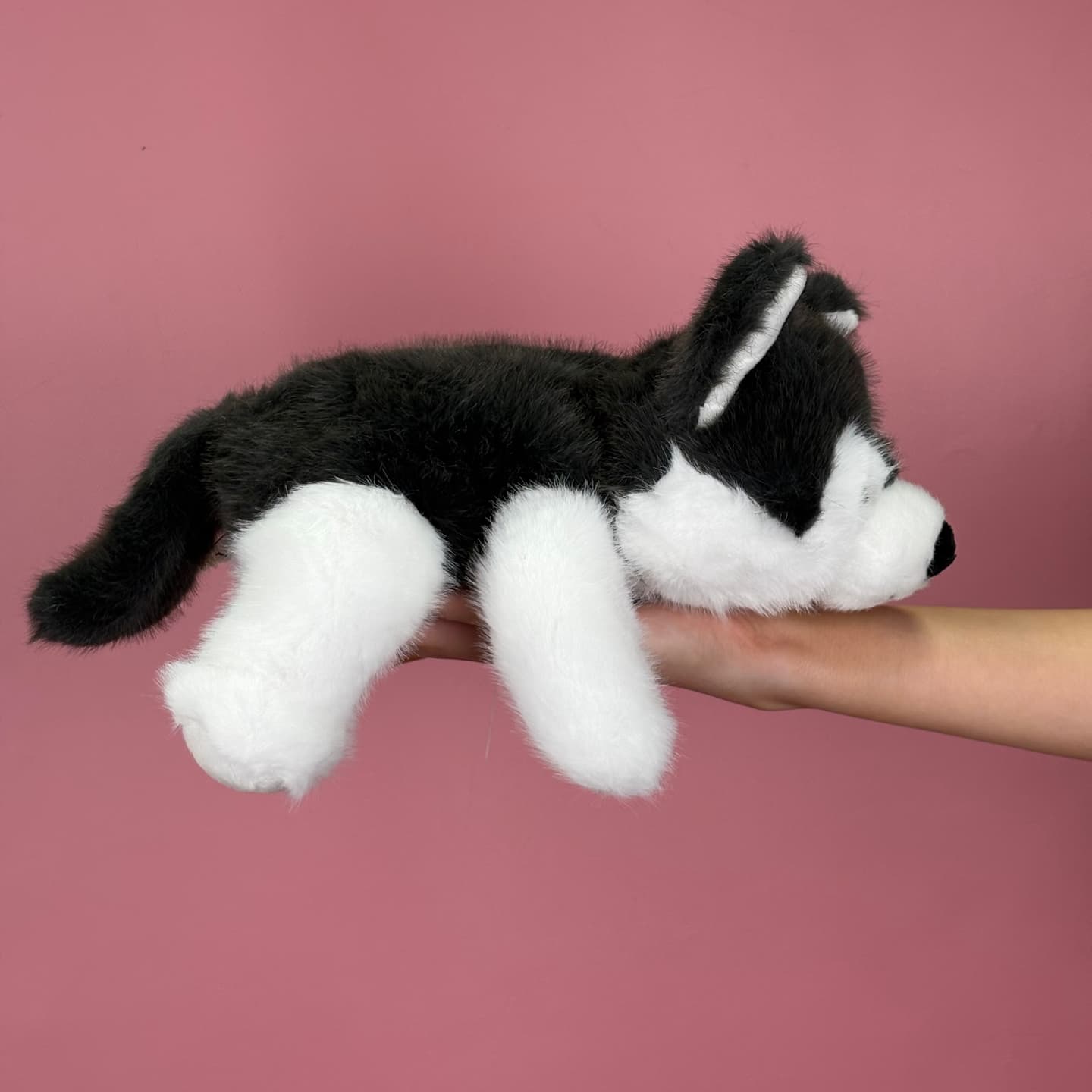 Игрушка мягконабивная ТМ "Relana" Собака бело-серая, 25 см, в/п 25*12*18 см — миниатюра 2