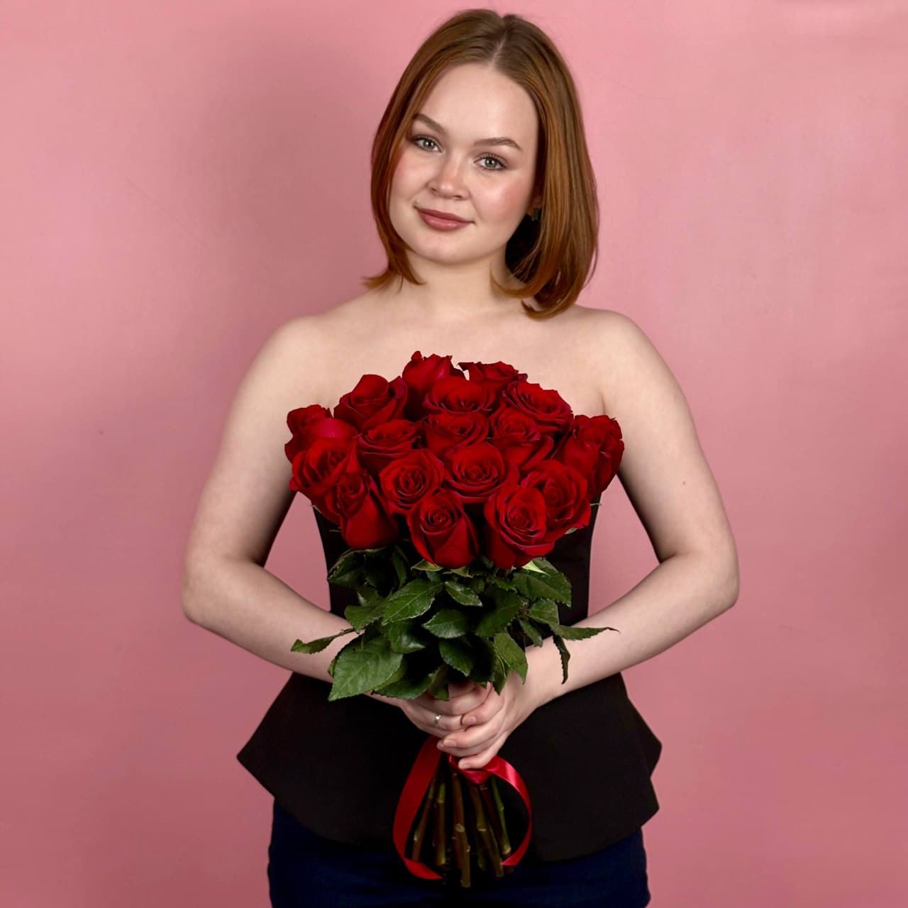 Красные розы, 17 шт. — миниатюра 3
