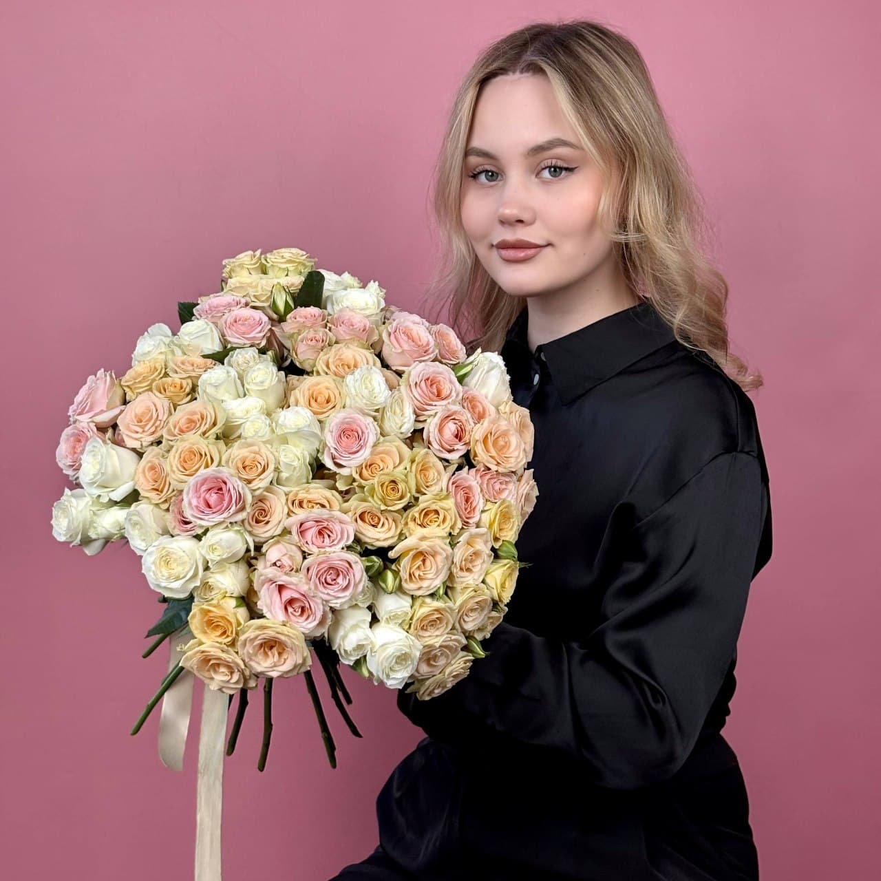 Кустовая роза микс, 29 шт. — миниатюра 2