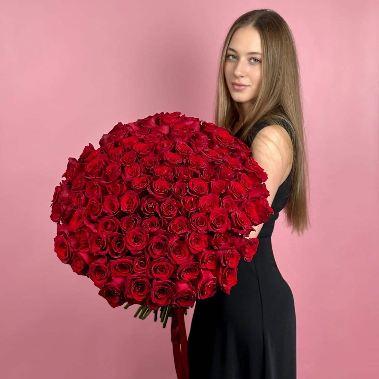 АКЦИЯ! Красные розы, 101 шт. — миниатюра 2