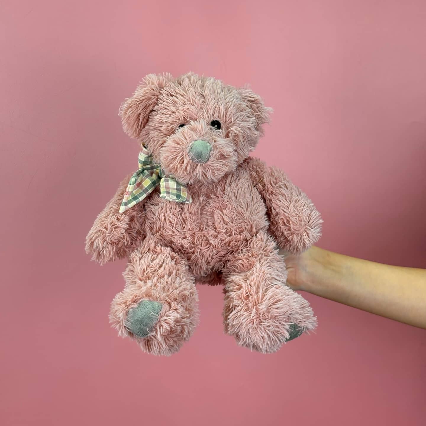 Игрушка мягконабивная ТМ "Relana" Мишка розовый с бантиком, 22 см, в/п 20*22*18 см — фото 1