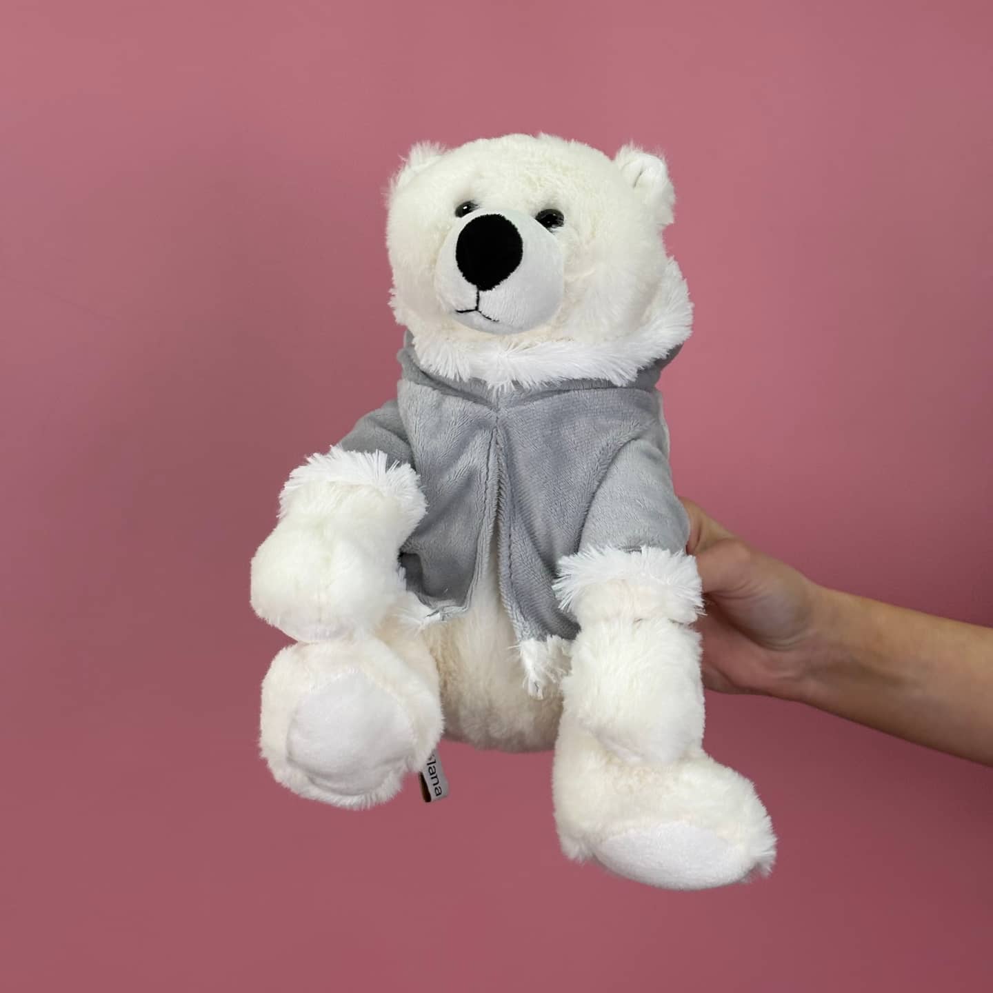 Игрушка мягконабивная ТМ "Relana" Полярный мишка в меховом пальто с капюшоном, 23 см, в/п 23*15*15 см — фото 1