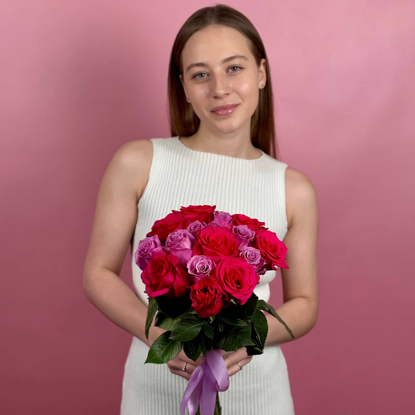 Микс розы, 15 шт. розовые-фиолетовые — миниатюра 4