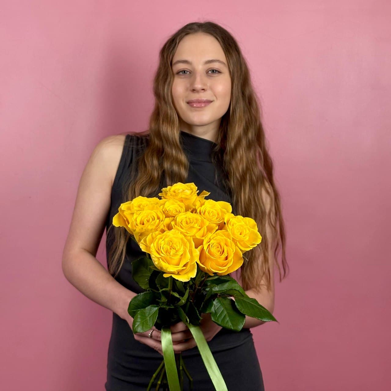Желтые розы, 9 шт. — миниатюра 6