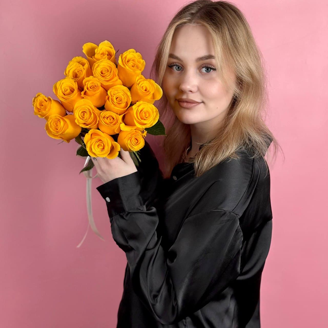 Желтые розы, 15 шт. — миниатюра 2