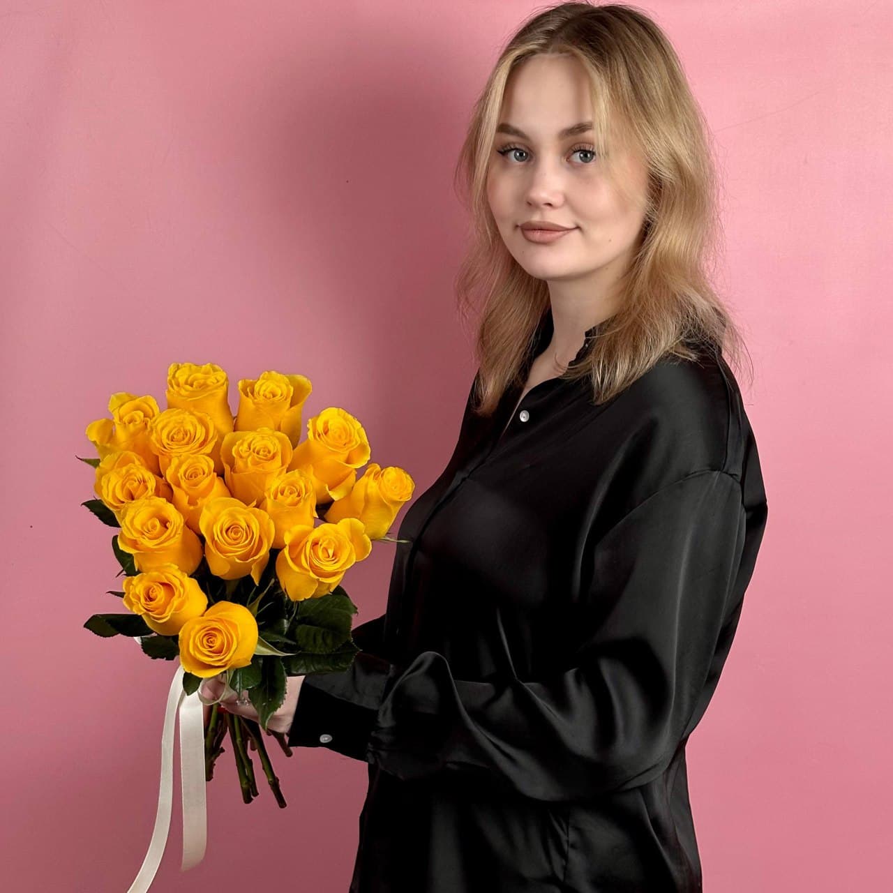 Желтые розы, 15 шт. — миниатюра 5