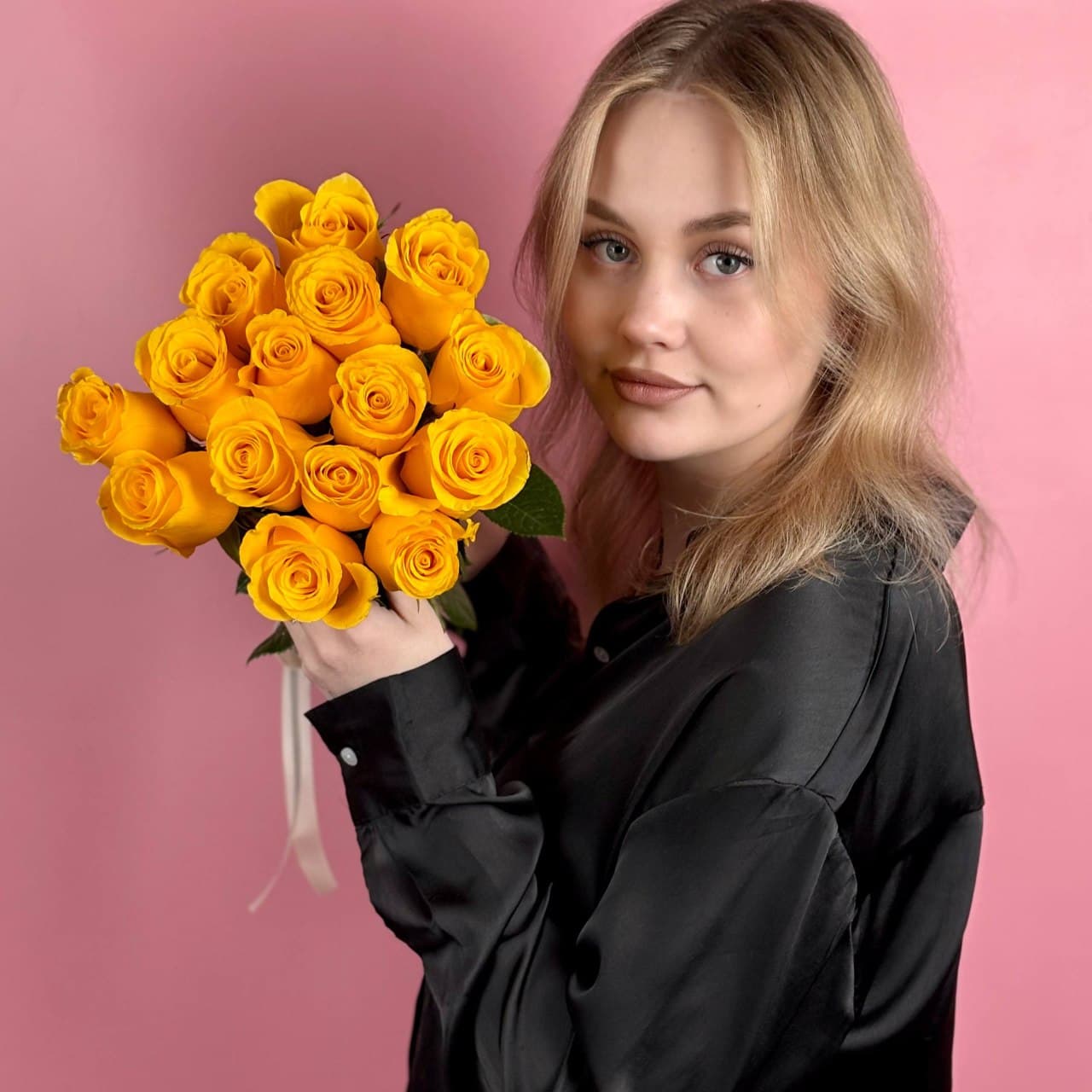 Желтые розы, 15 шт. — миниатюра 6