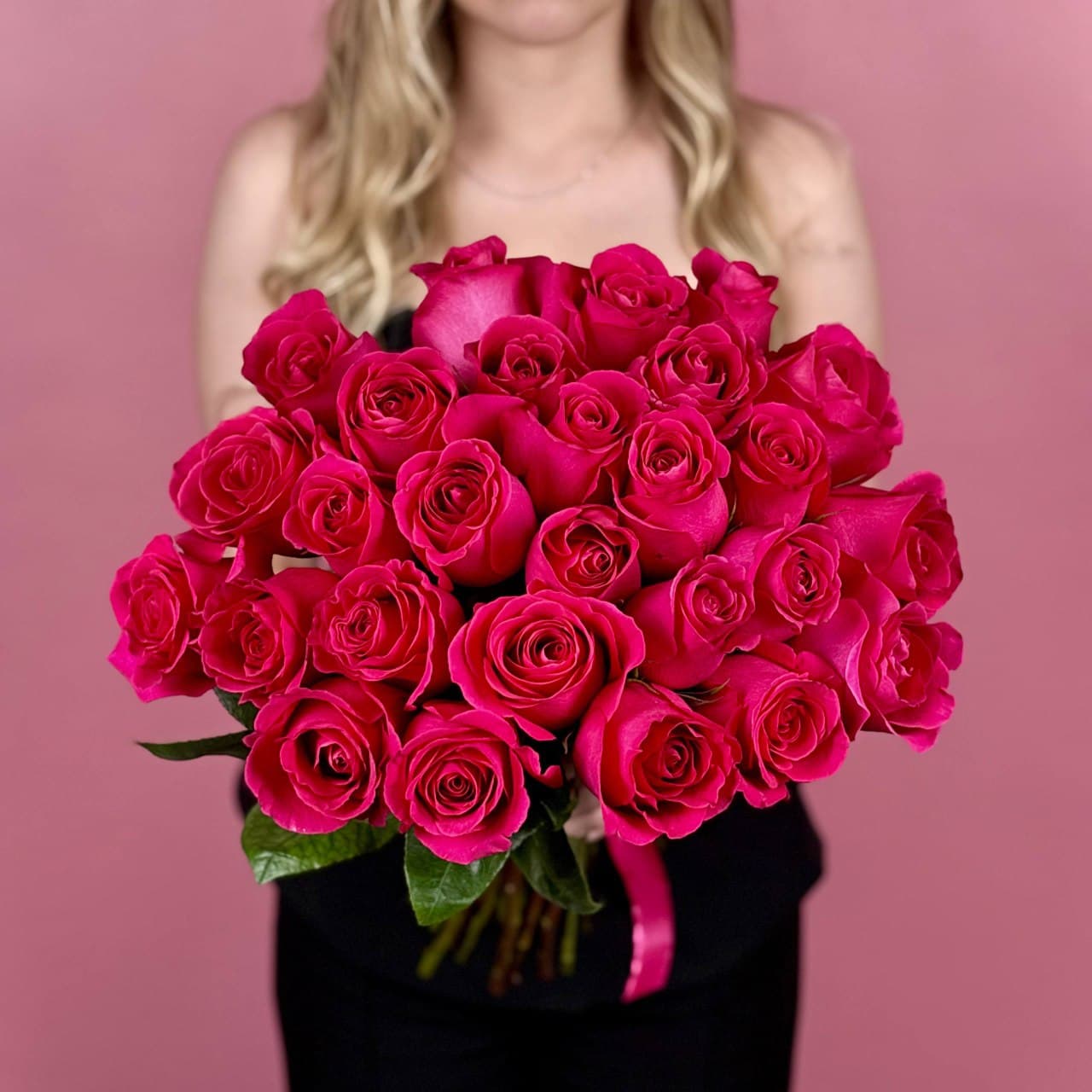 Розовые розы, 29 шт. — миниатюра 1