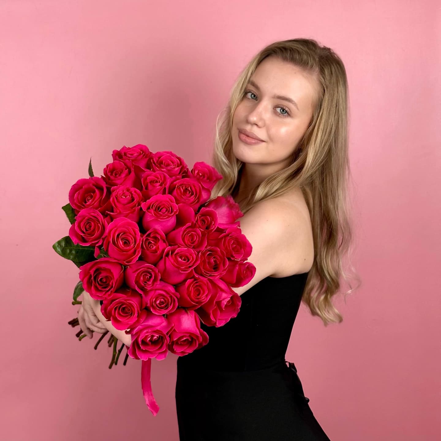 Розовые розы, 29 шт. — миниатюра 3