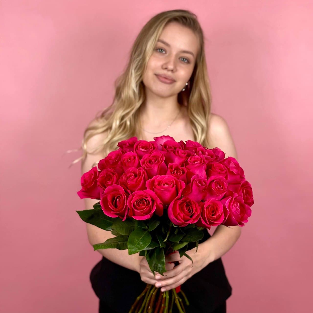Розовые розы, 29 шт. — миниатюра 7