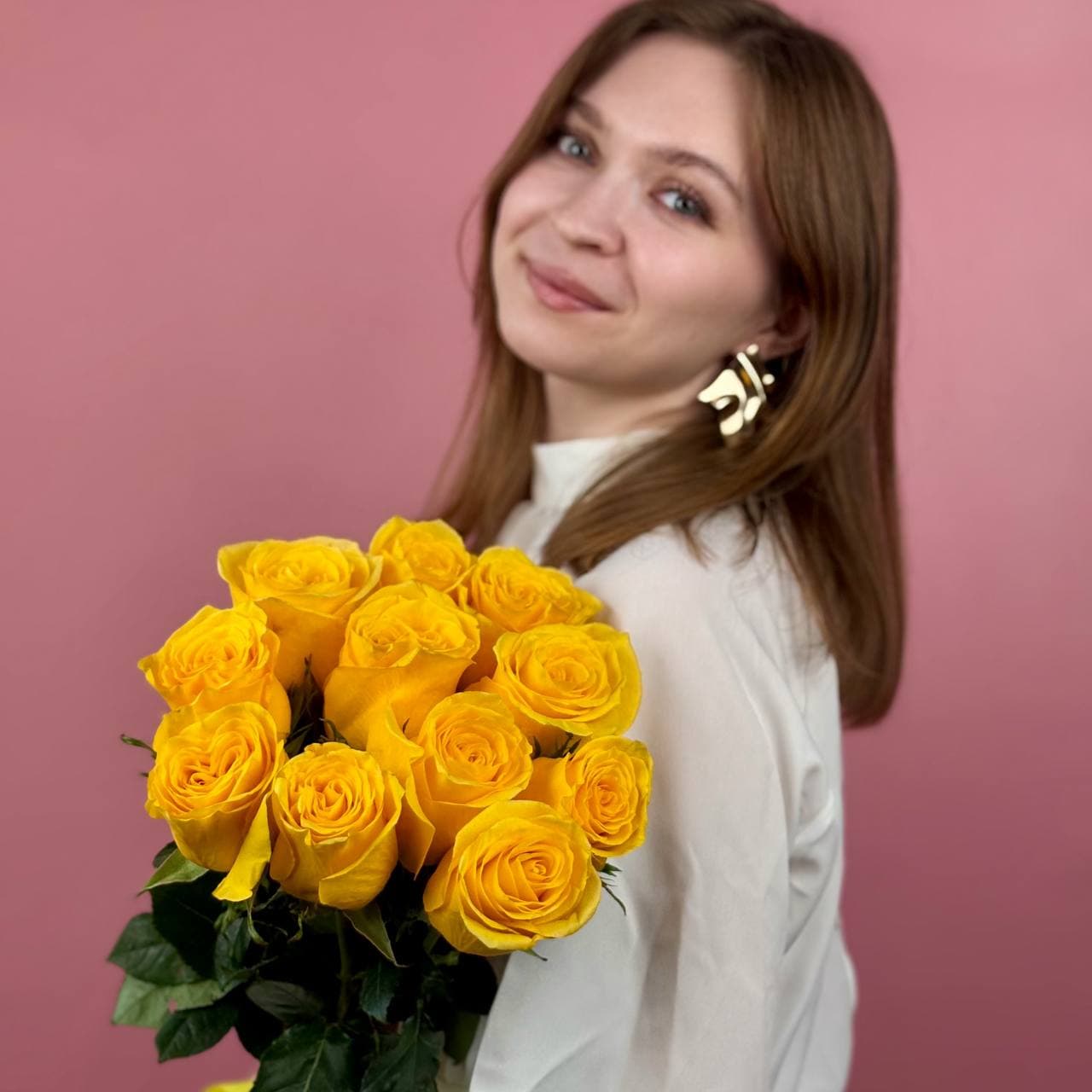 Желтые розы, 11 шт — миниатюра 5