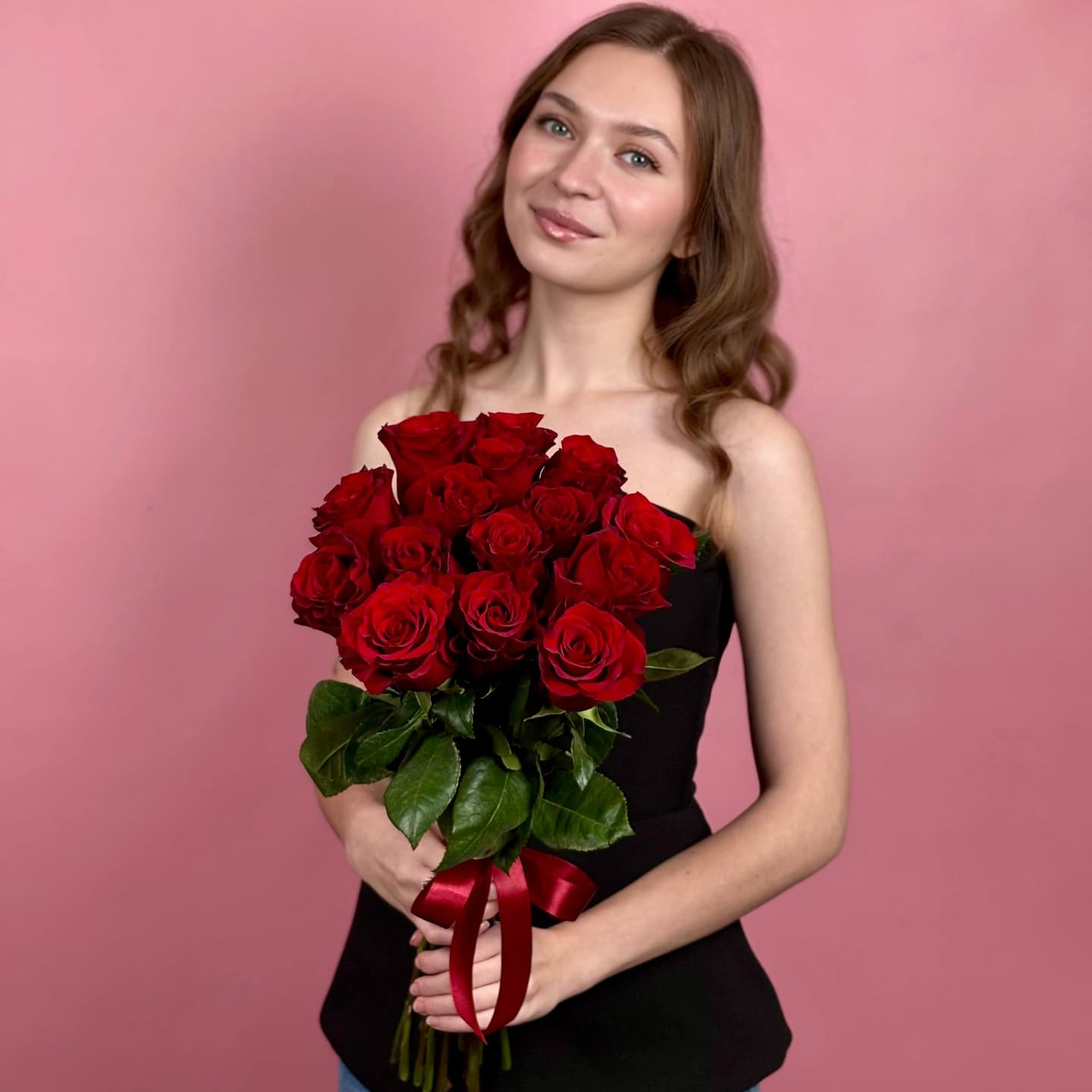 Красные розы, 15 шт. — миниатюра 2