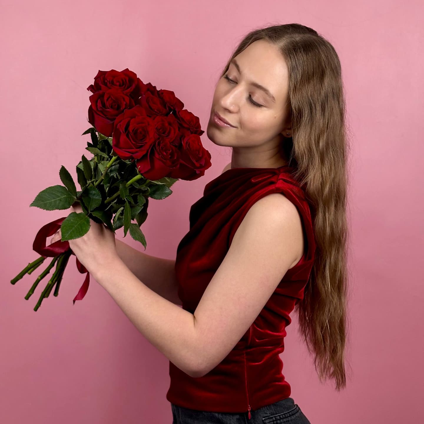 Красные розы, 9 шт. — миниатюра 3