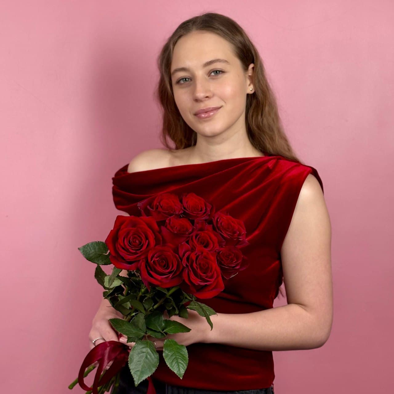 Красные розы, 9 шт. — миниатюра 4