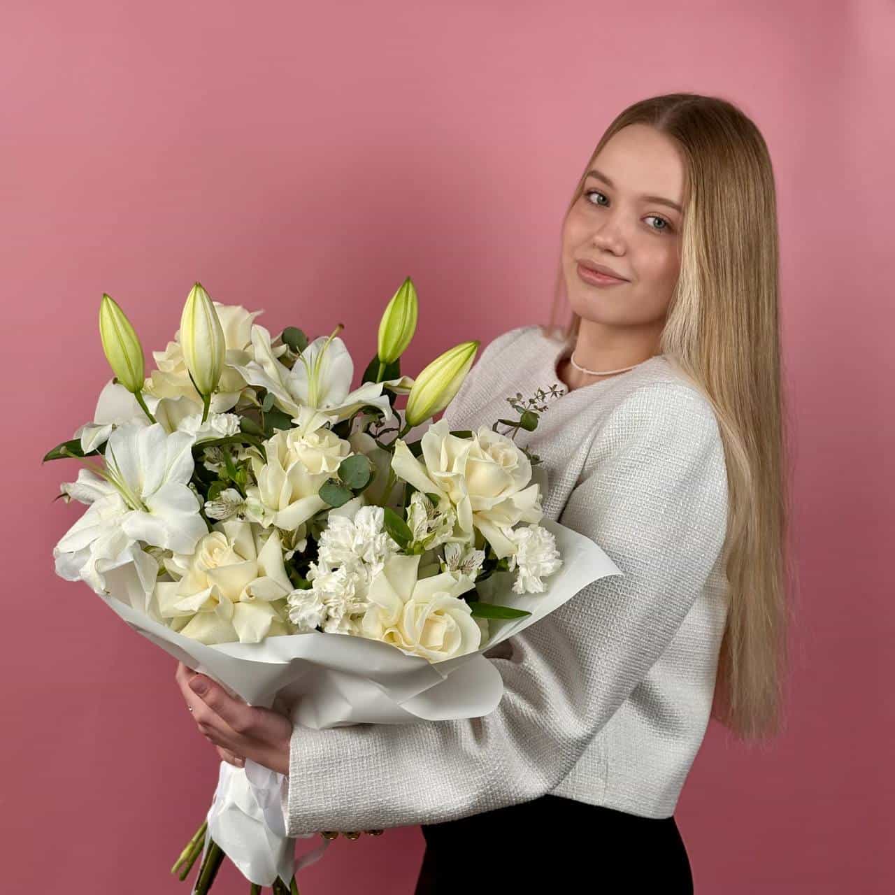 Сборный букет 069 Французкая роза/Лилия