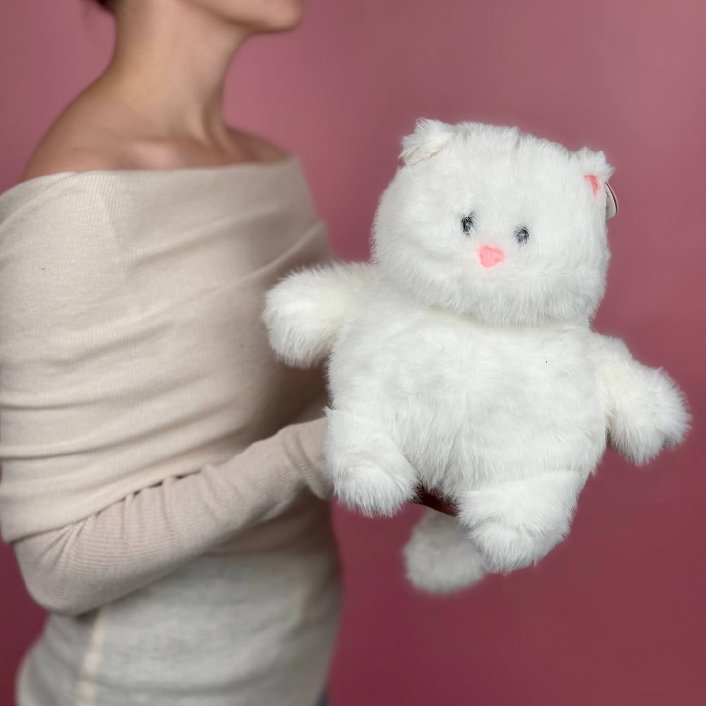 Игрушка мягконабивная ТМ "Relana" Котик белый, 25 см, в/п 25*21*19 см — миниатюра 2