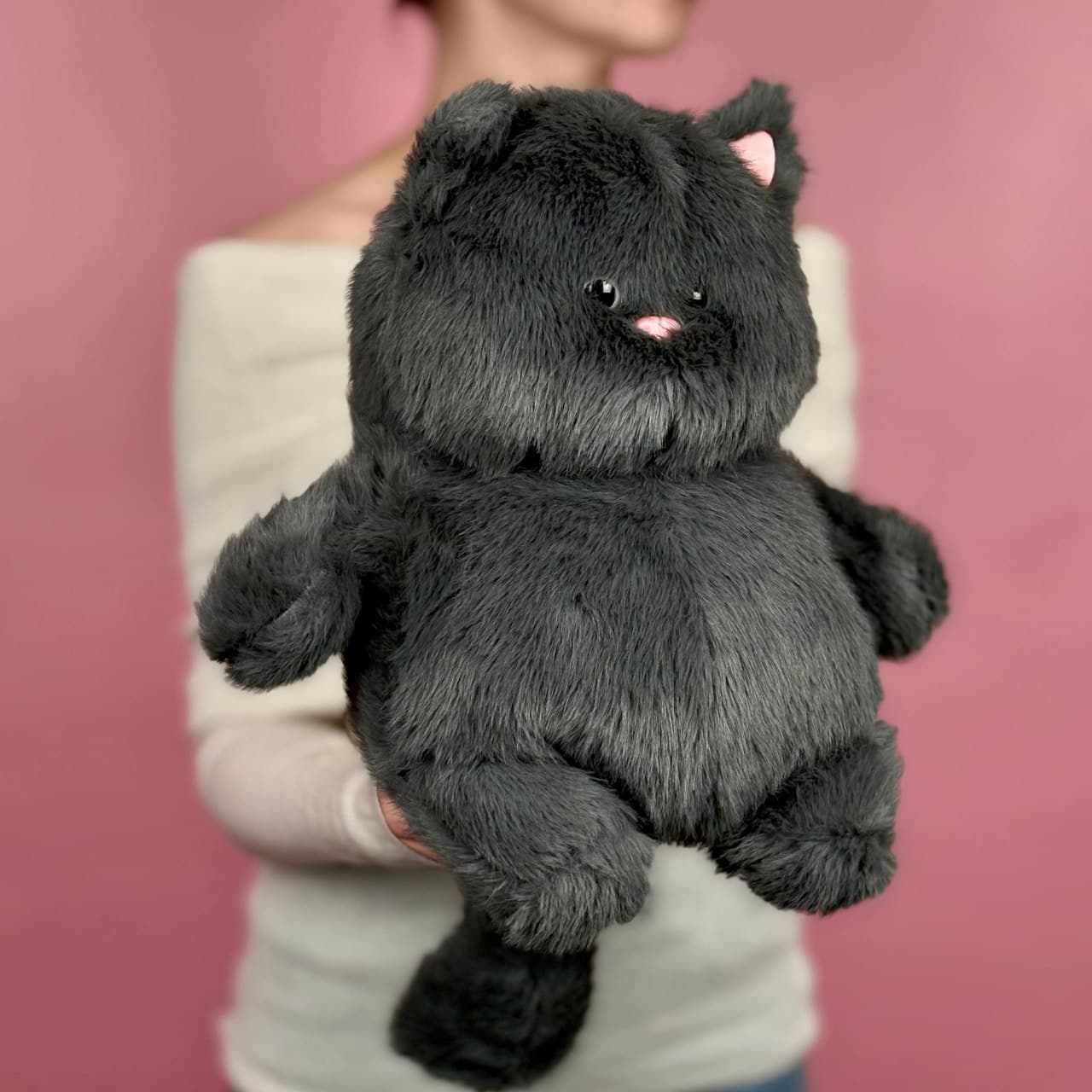 Игрушка мягконабивная ТМ "Relana" Котик темно-серый, 35 см, в/п 35*15*13 см — миниатюра 4