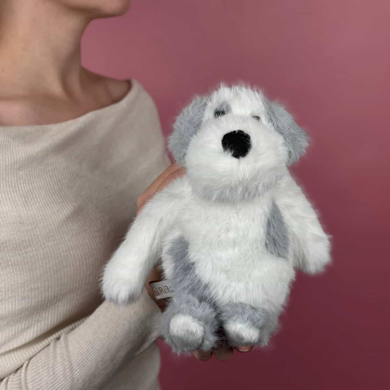 Игрушка мягконабивная ТМ "Relana" Собака бело-серая, 22 см, в/п 22*15*9 см