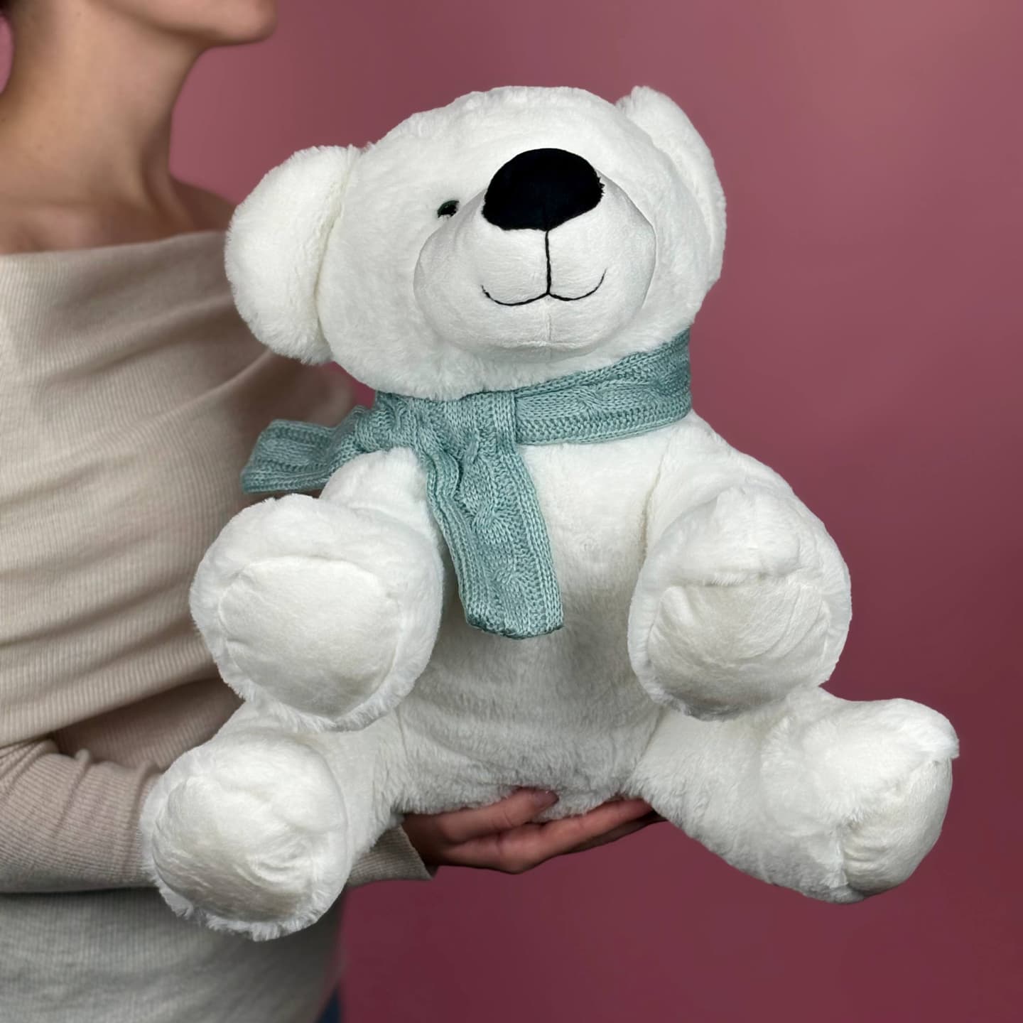Игрушка мягконабивная ТМ "Relana" Полярный мишка в шарфике, 36 см, в/п 35*30*20 см — миниатюра 2