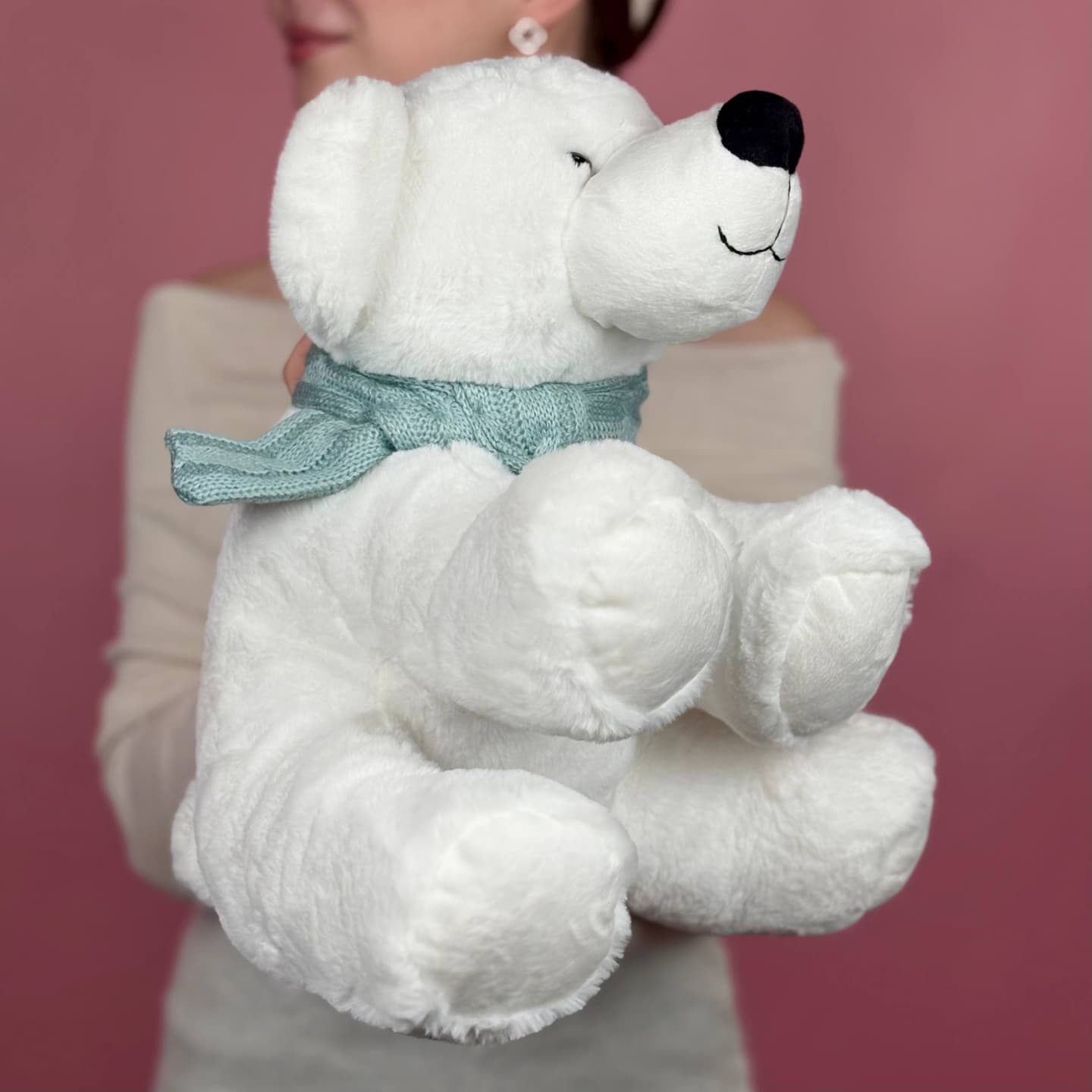 Игрушка мягконабивная ТМ "Relana" Полярный мишка в шарфике, 36 см, в/п 35*30*20 см — миниатюра 3