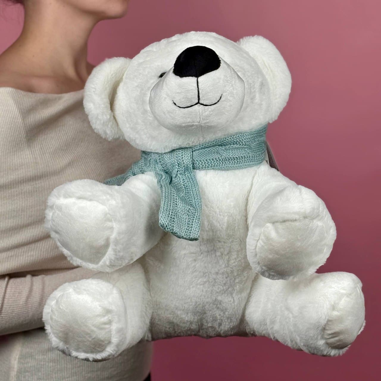 Игрушка мягконабивная ТМ "Relana" Полярный мишка в шарфике, 36 см, в/п 35*30*20 см — миниатюра 4