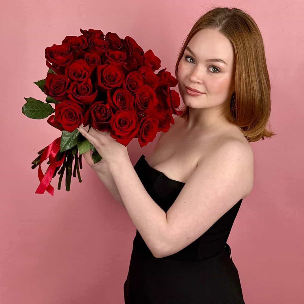 Красные розы, 25 шт.