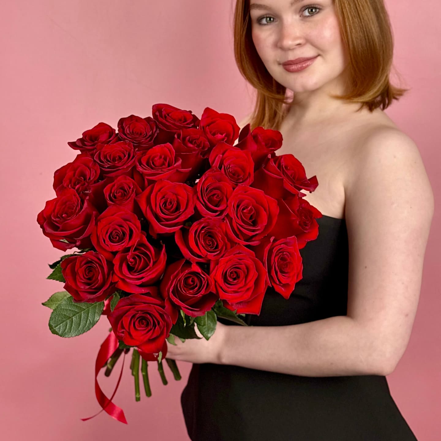 Красные розы, 25 шт. — миниатюра 2