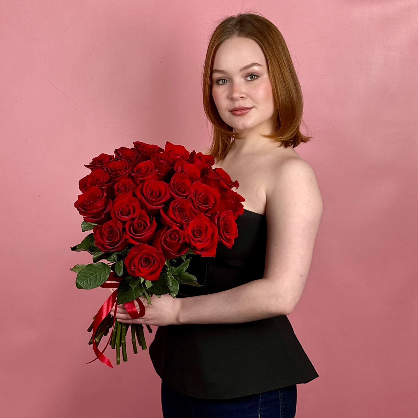Красные розы, 25 шт. — миниатюра 4