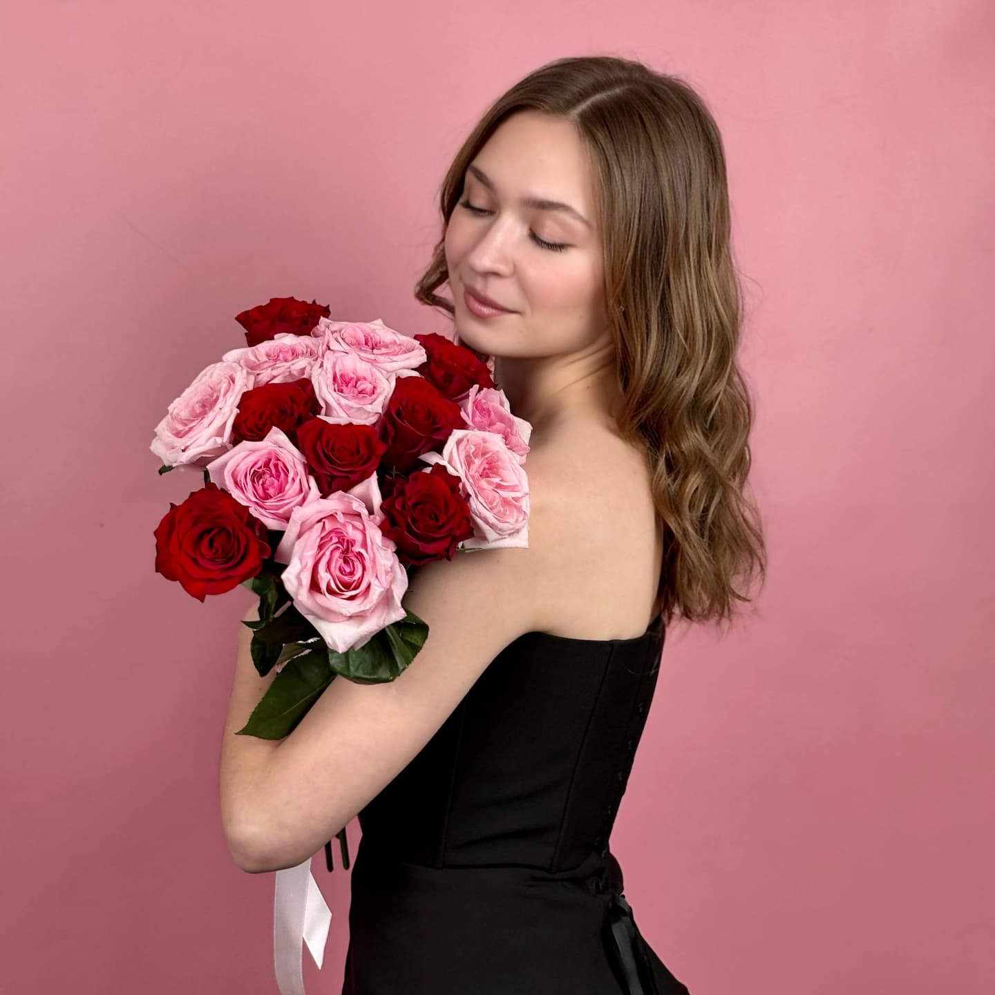 Микс розы, 15 шт. красные-розовые — миниатюра 3