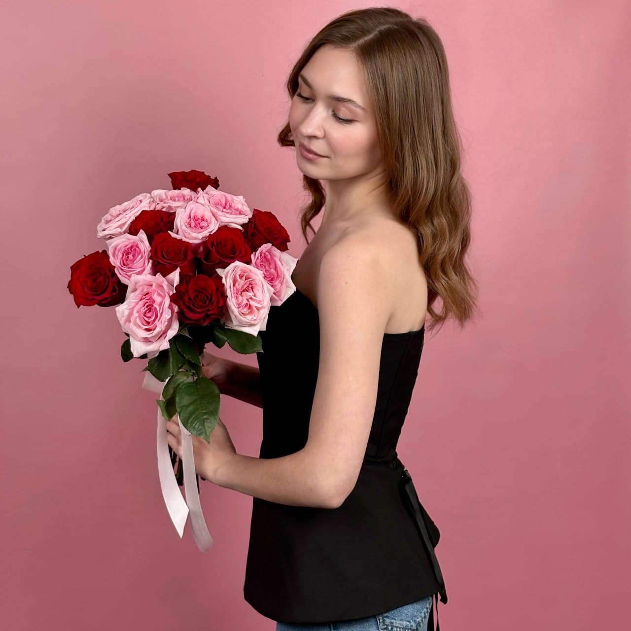 Микс розы, 15 шт. красные-розовые — миниатюра 5