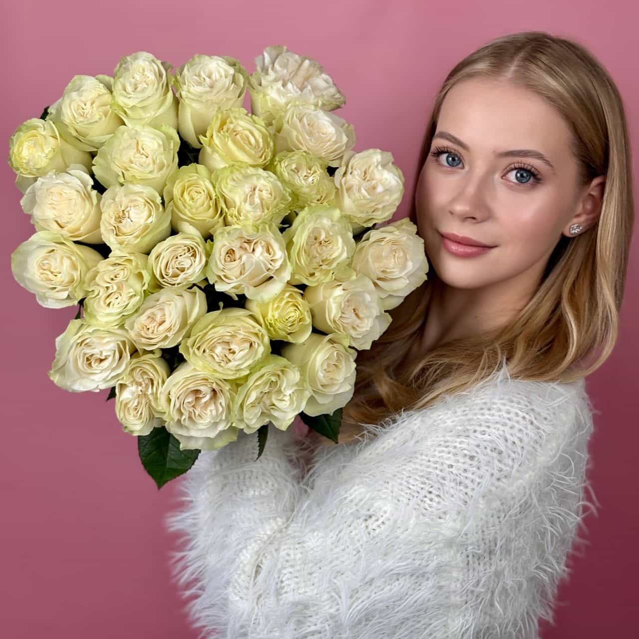 Белые розы, 29 шт.