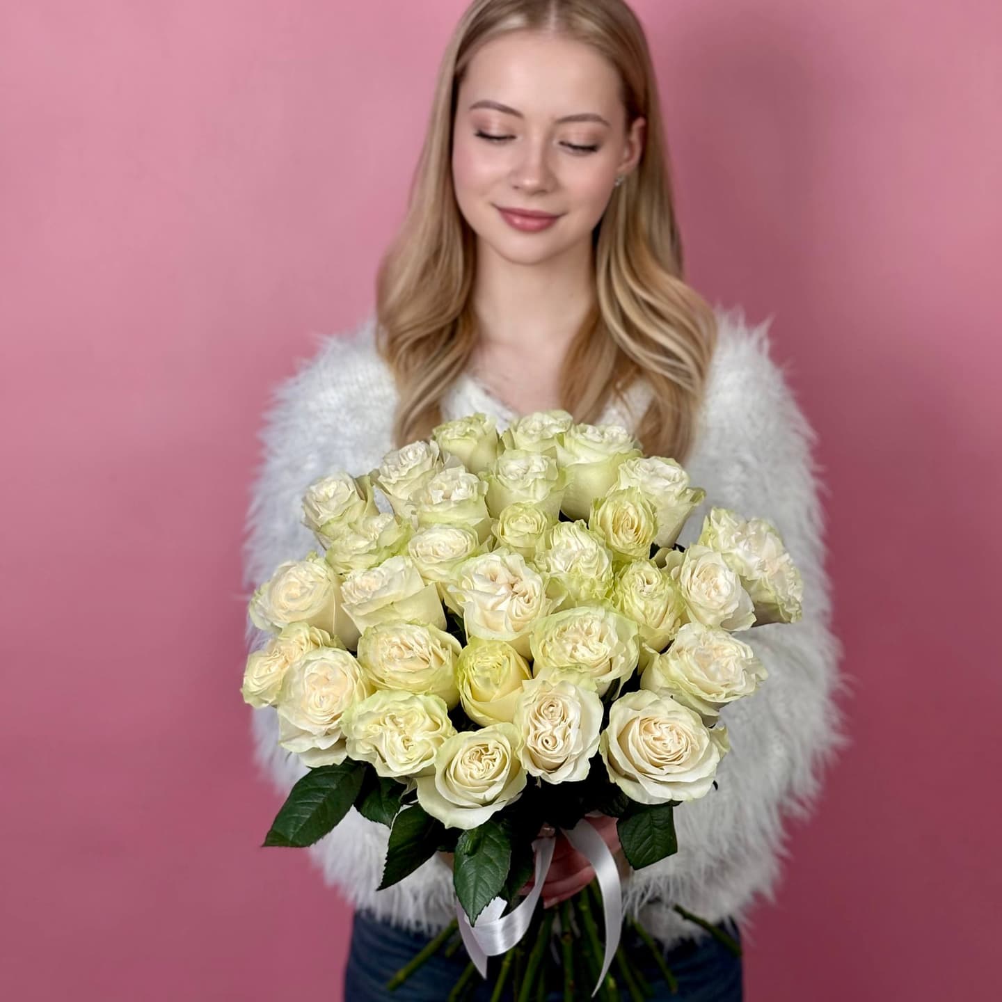 Белые розы, 29 шт. — миниатюра 2