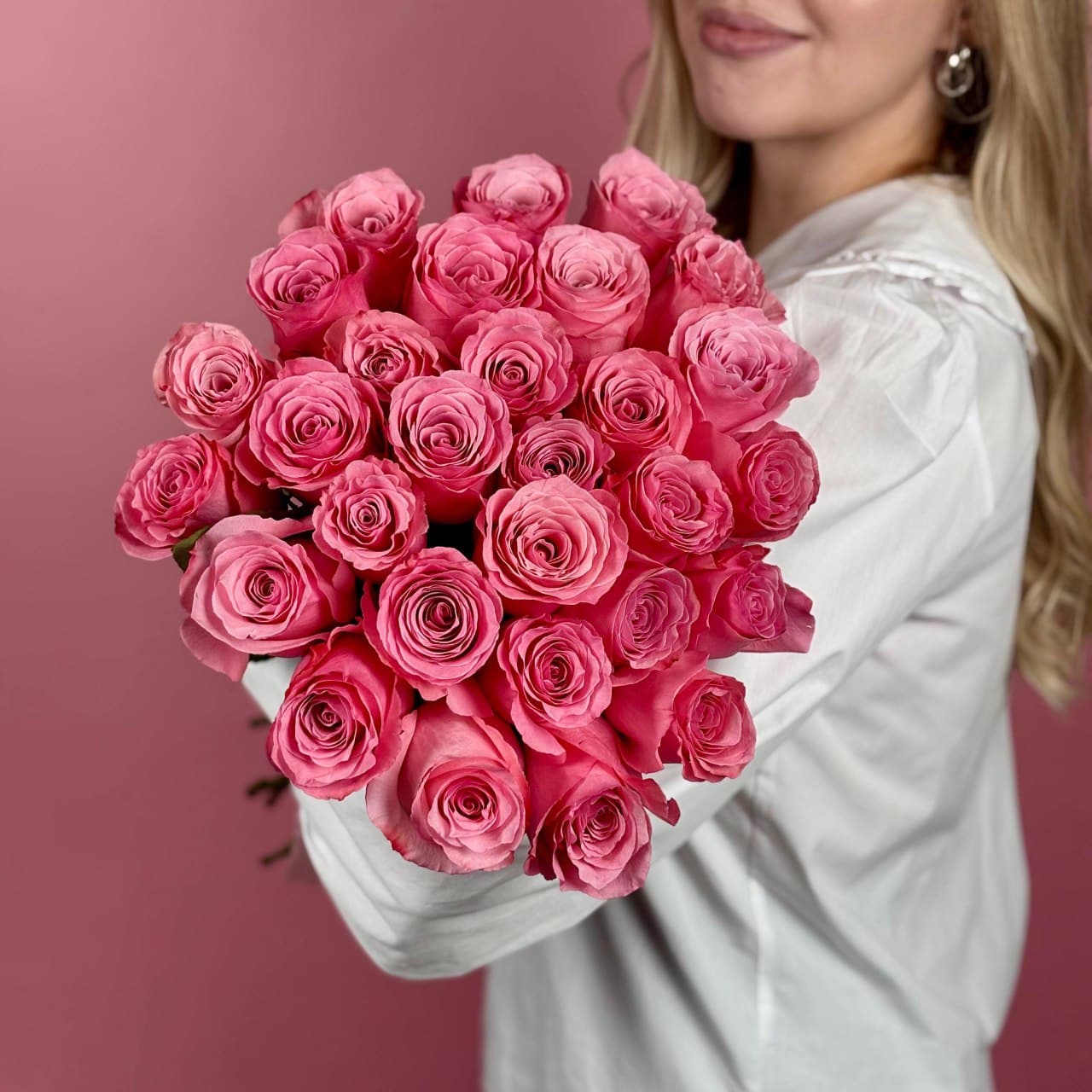 Розовые розы, 29 шт. — миниатюра 3